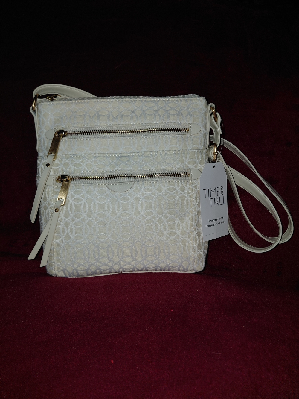 TIME and TRU Cream Crossbody Bag